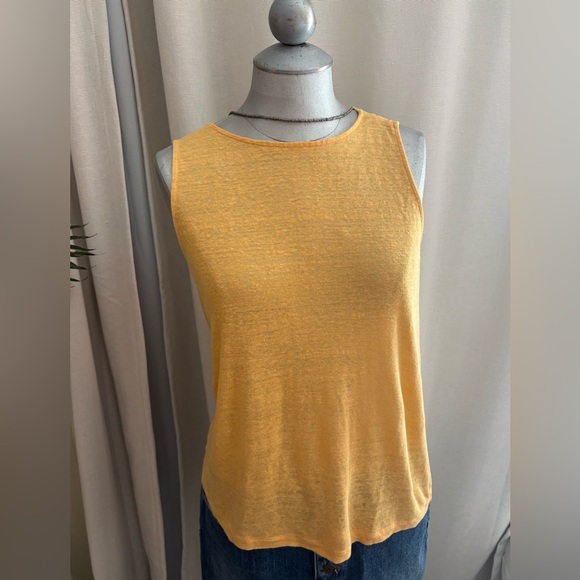 Banana Republic 100% Linen Draped Cross Back Tank Top Small Quiet Luxury - Picture 2 of 8